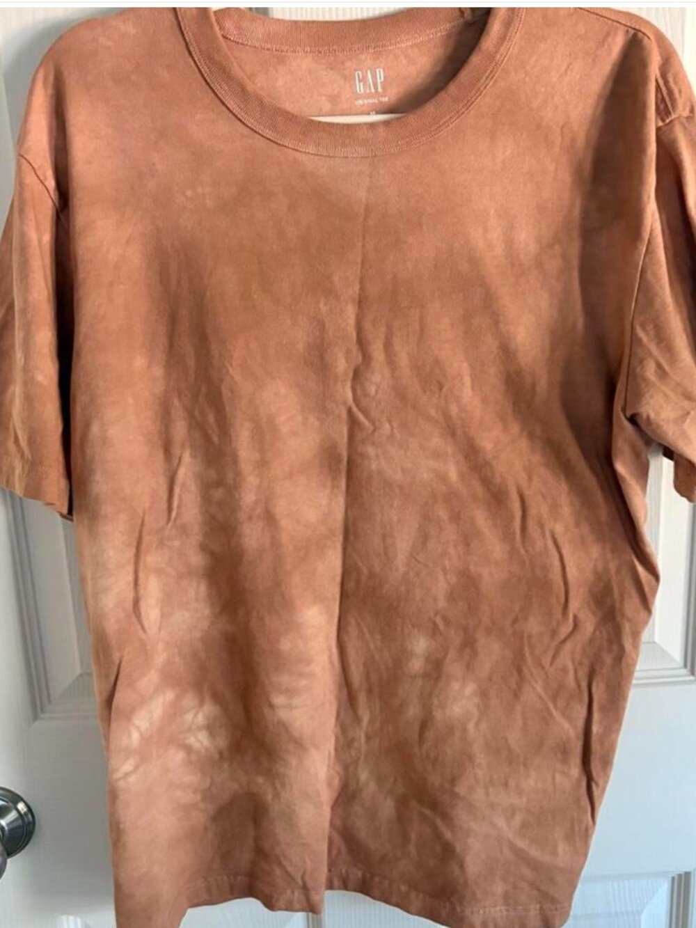 Gap Men's Orange and Tan T-shirt